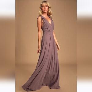 NWT Lulus Dresses Dance The Night Away Dusky Purple Backless Formal Maxi Dress M